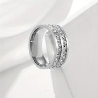Anillo De Lujo Ligero Para Hombres Y Mujeres Con Diseño De Dos Círculos De Titanio Y Acero Inoxidable Estilo De Moda Insensato Sin Perder - details 2