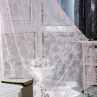 Cortina De Encaje Blanco Rosa Europeo Para Decoración De Hogar Tratamiento De Ventanas Para Sala De Estar Y Dormitorio Tela Voile Translúcida Sin Aislamiento Solar - details 9