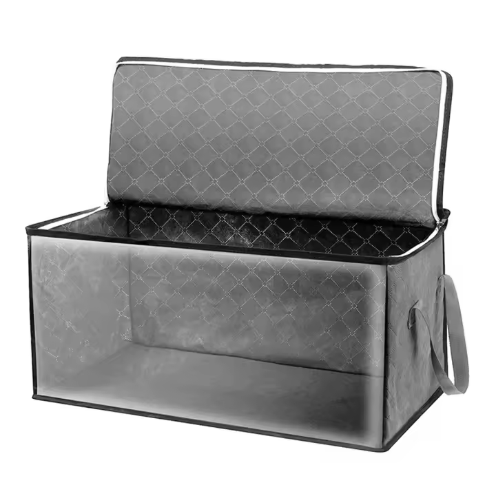 Bolsa de almacenamiento de ropa de gran capacidad Bolsa de almacenamiento de edredón plegable no tejida con tapas Cremallera Armario Ropa Organizador Caja de clasificación - 1