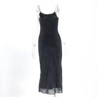 Vestido Gótico Negro Sexy Para Mujer Verano Impresión Floral Streetwear Sin Mangas Patchwork Elegante Fiesta Club Lolita Vestidos - details 9