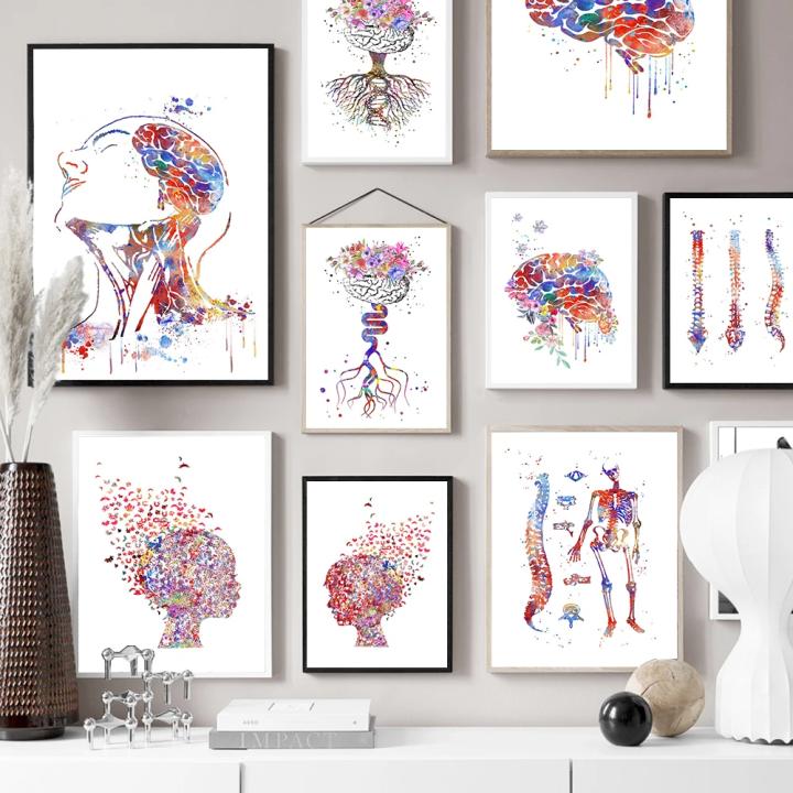 Arte De Anatomía Humana En Lienzo Pintura De Sistemas Cerebro Espalda Medicina Educación Decoración Para El Hogar Posters Y Estampados Clásicos Sin Marco