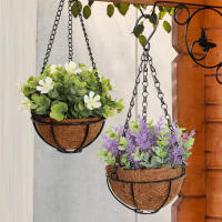 Cesta De Flores Artificiales XIYA FLOWER Eucalipto Rosa Lavanda Decoración De Jardín Colgante Para Fiesta Y Exhibición Material De Plástico - details 4