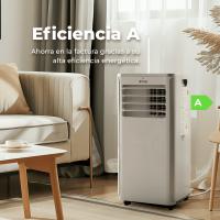 EVVO Aire Acondicionado Portátil Frío y Calor, Clase A, 9.000 BTU, Control Remoto, Temporizador, 4 en 1,Deshumidificador - details 2