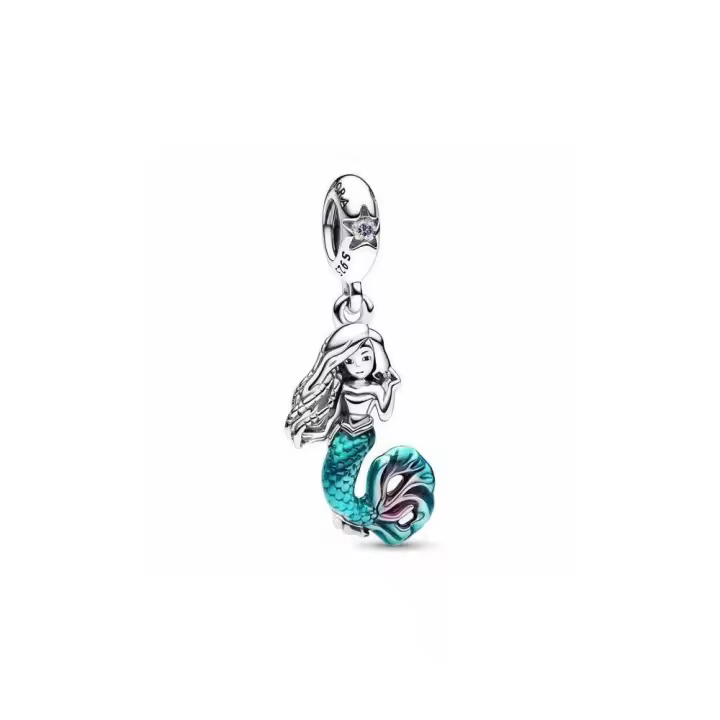 PANDORA Charm Colgante Disney Ariel Plata Ley Sirenita Esmalte Multicolor - 1