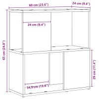 Estantería vidaXL Negra Roble 60x24x63 cm Madera - details 7