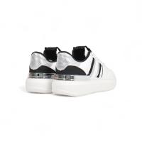 HLUNA - Zapatillas deportivas Sneakers con detalle de rayas brillantes - detalle de Brillos - Blanco y Negro - YD7611 - details 2