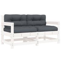 vidaXL Sillones de jardín con cojines 2 uds madera maciza pino Pino natural, Pino blanco, Pino gris Conjunto Terraza Muebles Jardín Exterior Juego de Muebles de jardín Mueble Jardín Exterior Muebles de Salon Exterior - details 0