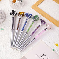 1PC Pluma De Bolígrafo De Cristal Ametrallado Natural Hechura Original Regalo De Negocios Y Oficina Estilo Feng Shui - details 1