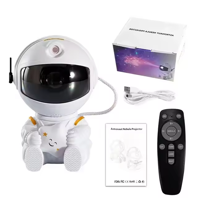 Proyector De Estrellas Y Astronauta Galaxy Luz Nocturna LED Decoración Para Dormitorio Regalo Para Niños Forma De Dibujos Animados Incluye Bombilla - 1