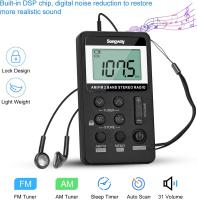 Estéreo con Radio de Bolsillo Am/FM con Auricular Pantalla LCD USB Recargable Excelente recepción DSP para Gimnasio, al Aire Libre, Biblioteca, Museo (Black) - details 2