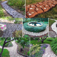 Molde De Plástico Para Pista De Concreto DIY Mejor Calificación Schimmel Para Jardín Patio Oprit Piso De Tierra Color Negro - details 1