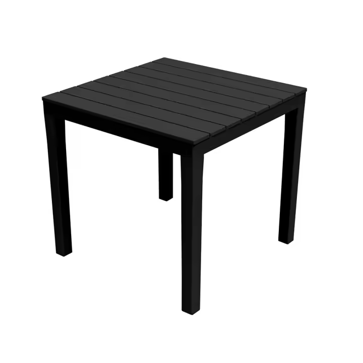 Ipae-Progarden - Mesa Cuadrada de Jardin Negro Bali 78x78x72cm - 1