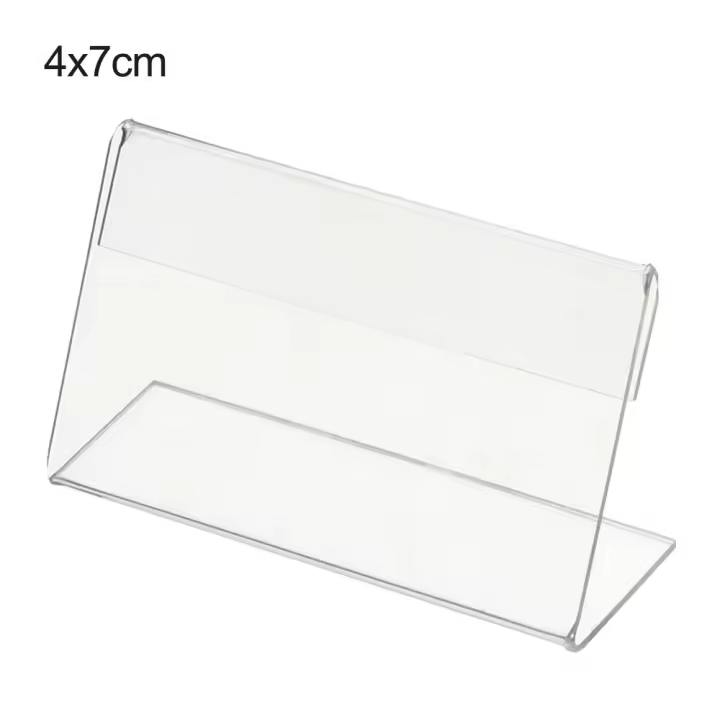 Portadores De Etiquetas De Precios Claros 10pcs Soporte De Tarjeta De Plástico Mini Estante De Etiquetas De Acero Para Exhibición De Joyas - 1