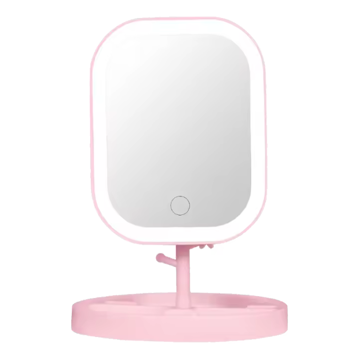 Espejo De Maquillaje LED Con 3 Fuente De Luz Portátil Carga USB Belleza Iluminación Relleno HD Plegable INS Grooming - 1