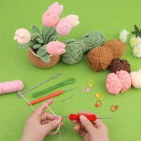 Kit De Instrucción Para Tejer Con Flores De Crochet KRABALL Para Principiantes Incluye Hilo Agujas Y Gancho Fácil De Usar Conjunto De Accesorios Para Manualidades DIY - details 6