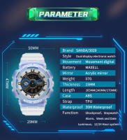 Reloj Deportivo Para Hombre SNADA 2025 Resistente Al Agua Con Pantalla Dual Fluorescente Y Cuarzo Digital Resina Correa Bucle Estilo Sport - details 4
