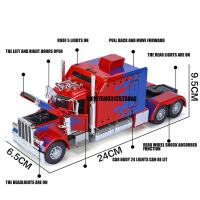 Modelo De Camión Peterbilt 389-Optimus Prime Prototipo 1:24 Con Sonido Y Luz Vehículo De Juguete De Aleación Para Niños - details 1