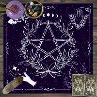 Mantel De Taro 1pc Con Pentágrafo Flor Y Plantas Para Mesa De Brujería Divination Juego De Tablero Decoración Matriz - details 7