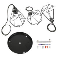 Lámpara Colgante Vintage de Metal con 3 Cabezas Iluminação LED Montaje en Techo - details 0
