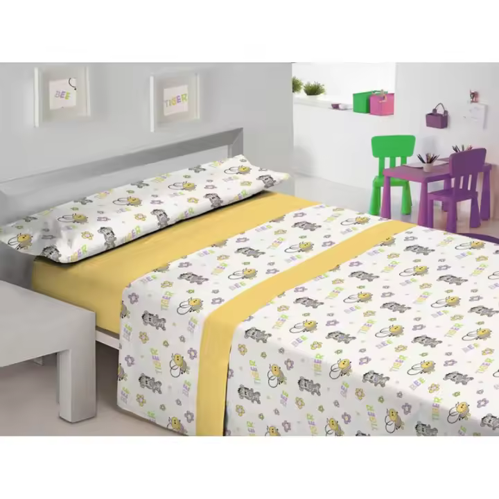 Hosteline - Juego de funda nórdica Hosteline FLO Multicolor Cama de 105 2 Piezas - 1