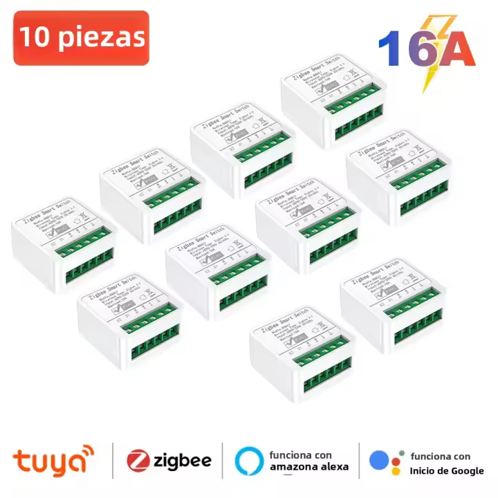 Interruptor Inteligente 16A Tuya ZigBee 3.0 Para Automatización DIY Módulo De Control De Luz Soporta 2 Maneras De Control Compatible Con Alexa Y Google Home - 1