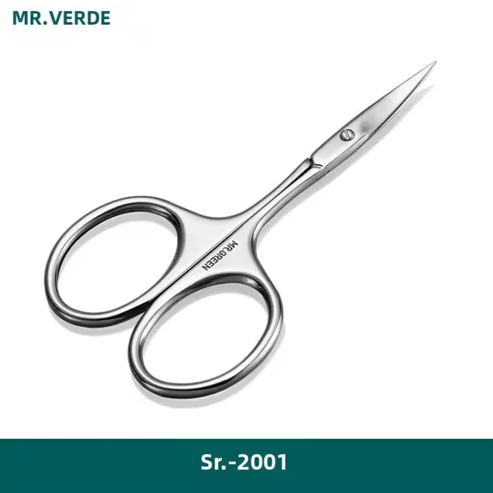 Tijeras De Cejas Curvadas MR.GREEN Tijeras De Cutícula Acero Inoxidable Herramienta De Afeitar Para Manicura Y Peluquería Profesional - 1