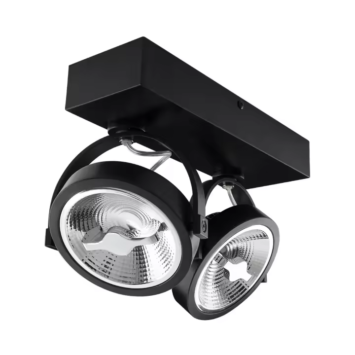 Ledkia Foco LED 30W Superficie Direccionable AR111 Regulable Negro - 1