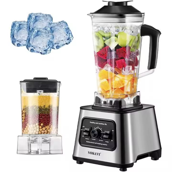 SK-999 6000W Mezcladora de alto rendimiento, 9 velocidades, dos en uno [mezcladora y batidora 2.5l, trituradora de café], función de rotura de hielo, función de autolimpieza (SK-999, 6000W) - 1