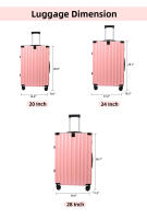 S7 STAR LG61678-LG61684 Set 3pcs Maleta ABS Rígida, Cabina Extensible con 4 Ruedas Giratorias Multidireccionales 360°, Equipaje Ligeras Asa Telescópica 20+24+28in, Juego 3 Piezas Maleta Resistente Gran Capacidad - details 3