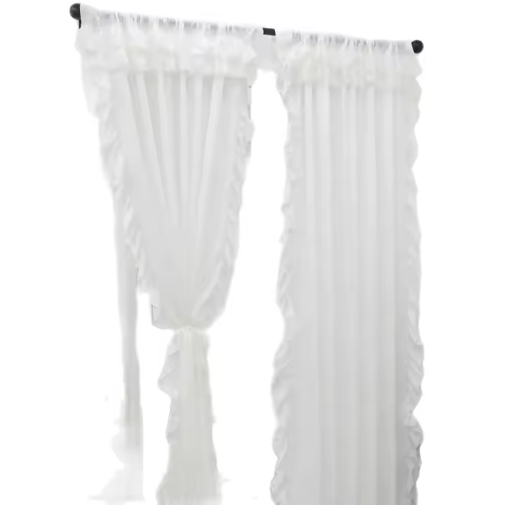 Cortinas De Veludo Blanco Suave Doble Para Decoración De Sala De Estar Y Dormitorio Ventanas Translúcidas Para Bodas Y Reuniones - 1