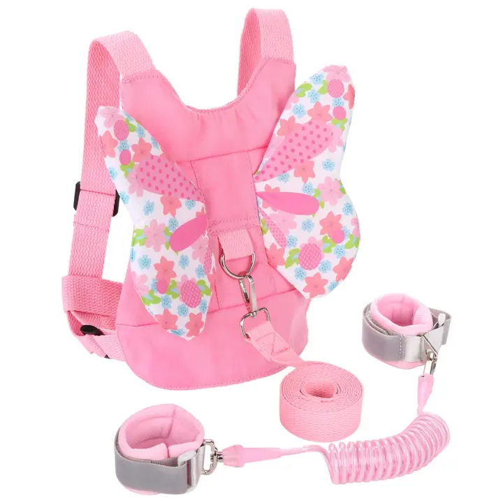 Arnés de Seguridad con Correas Elásticas Antipérdida 3 en 1 para Bebés - Arnés de Mariposa para Niños de 1 a 3 Años (Rosa) - 1