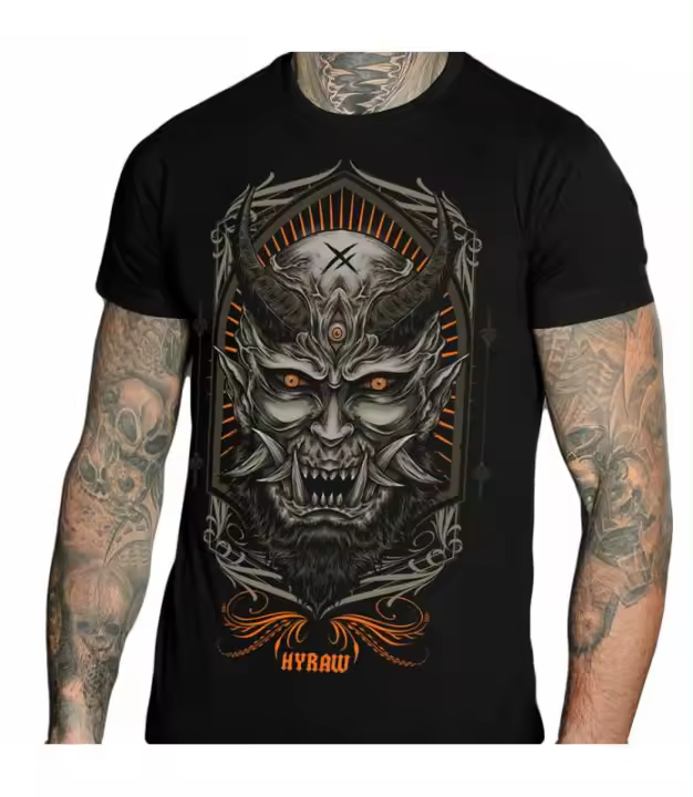 Camiseta Manga Corta Hombre Negra Cult HYRAW F23-M03 - 1