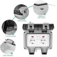 Toma de corriente exterior impermeable IP66 con interruptor, Toma de corriente exterior de Doble pared para Cocina, baño, Garaje, Piscina y Jardín. - details 0