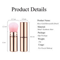 Cepillo De Maquillaje Portátil Y Retráctil RANCAI Para Blush Polvo Y Belleza Set De 1 Pieza Material De Nylon Y Metal - details 0