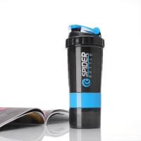 Botella de agua para entrenamiento SANDA con compartimentos para proteínas y pastillero.Capacidad de la botella 500ML - details 10