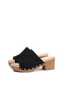 Lyla Wang Sandalias mujer mules con tacón alto y plataforma efecto madera con tachas y plantilla acolchada - details 23