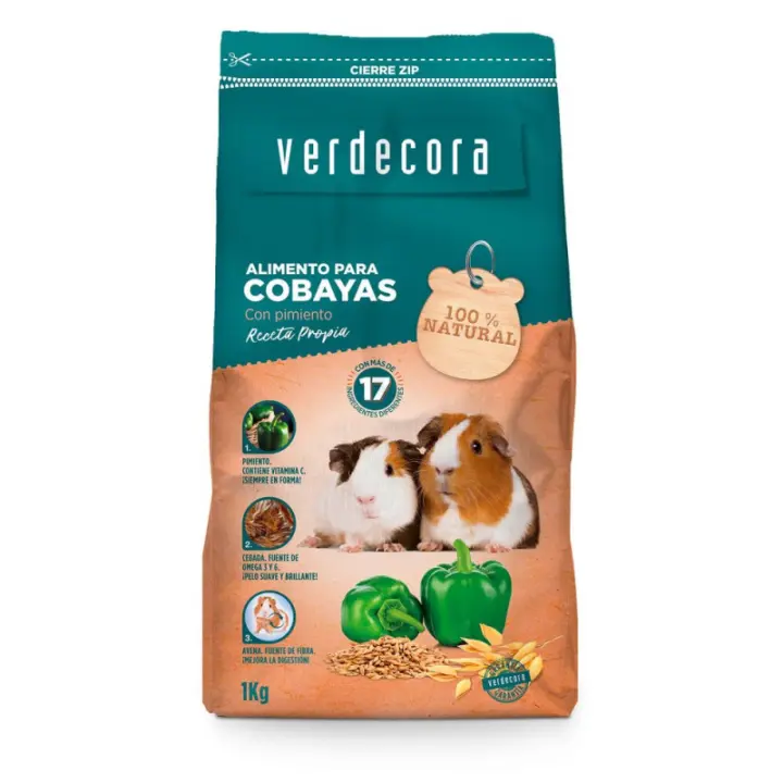 Verdecora ALIMENTO COBAYA con Pimiento y Avena para una Digestión Saludable - 1