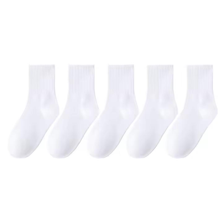 Calcetines Deportivos Para Niños Y Niñas 5 Pares Cómodos Y Transpirables En Blanco Y Negro Para Todo El Año - 1