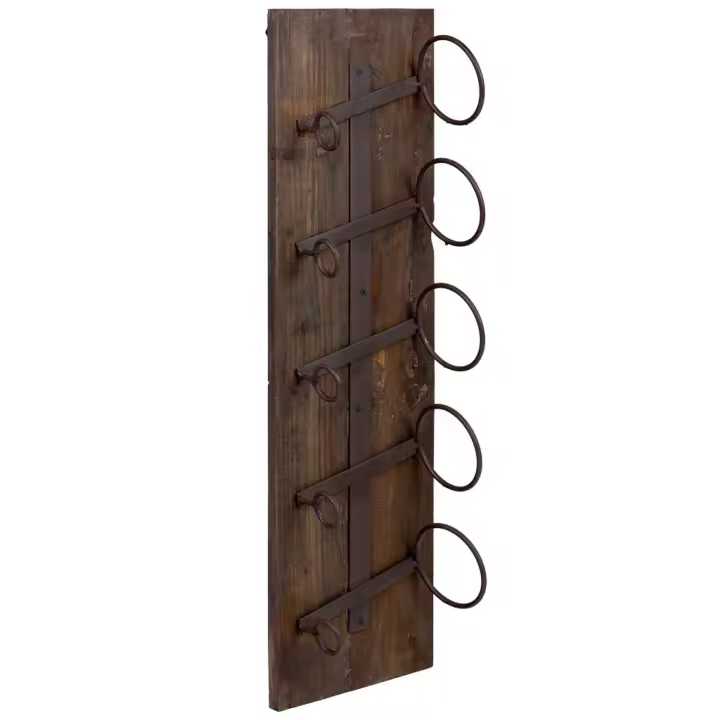 Estantería botellero de madera y metal 23x11x75h cm - 1