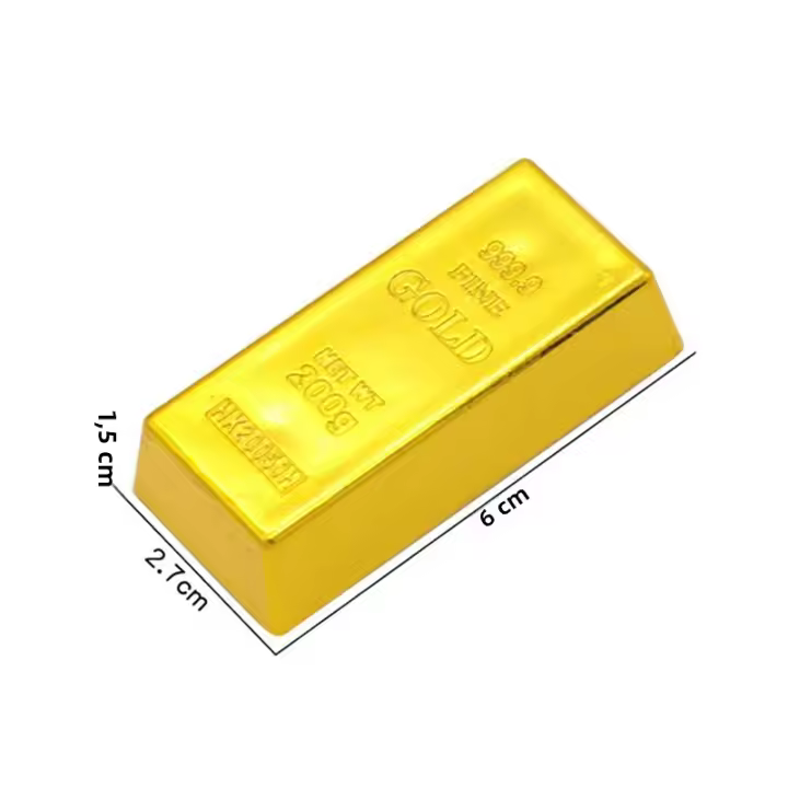Peso De Papel De Oro Falso Barra De Plástico Decoración Para El Hogar Simulación De Cobre Y Plata Sin Valor Monetario - 1