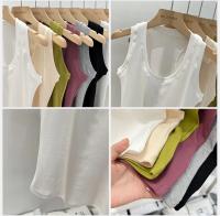 Camisola De Mujer 2025 Estilo Coreano Sólida Con Cuello Redondo Bajo Y Ribbed Basic Summmer Elasticado Slim Versátil - details 1