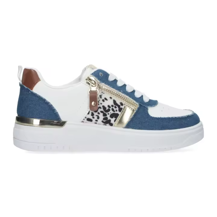 PuntoSalao Zapatillas cómodas para mujer color azul animal print A-66 - 1