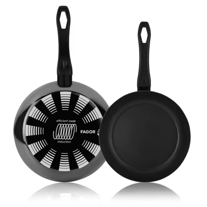 Fagor Indutherm - Set de Sartenes Negras, Acero Esmaltado, Antiadherente Doble Capa, Apto Para Todas las Cocinas y Lavavajillas, Inducción - 1