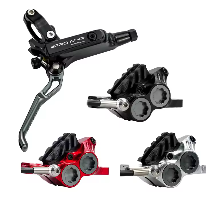 Freno De Disco Hidráulico IIIPRO IV4R Para MTB AM DH 4 Pistones Mineral De Petróleo Técnica CNC 82/145cm Para Bicicletas De Montaña XC De Climber - 1