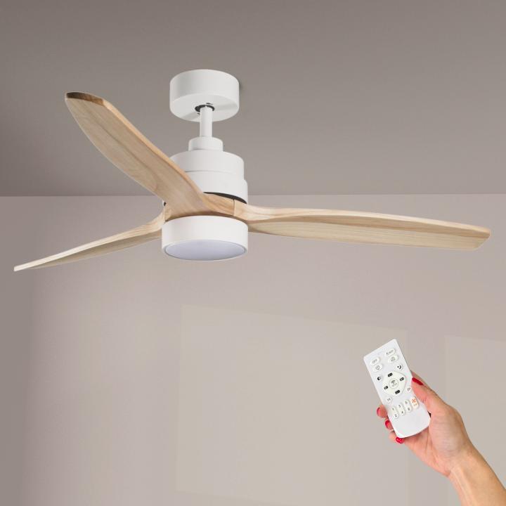 LEDSTOREPLUS - Ventilador de Techo Palas Madera 18W Blanco DC con Mando a Distancia y Modo Verano / Invierno, ideal… — oferta en Miravia