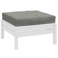 vidaXL Cojín para sofá palets tela gris melange 60x60x10 cm en color Antracita/Rojo/Taupé y más | acolchados duraderos para sofás de jardín terraza exterior - details 4