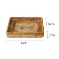 Cesta De Almacenamiento Tejida a Mano En Rotura Para Picnic Almohadilla De Pan Y Comida Caja De Frutas Y Pasteles Decoración De Escritorio En Casa Material De Bambú Ecológico - details 14