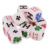 10 Piezas De Dados De Poker De 12mm/0.47 Pulgadas De Acrílico Para Juegos De Cartas De Casino Juegos Familiar Y Pub Dados De Juguete - details 5
