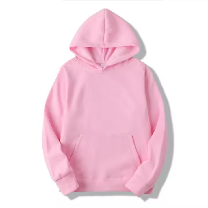  Sudadera De Moda Para Hombre Y Mujer Con Capucha Rosa Manga Larga Suéter Casual Con Bolsillo Exteriores Deportivos De Polyester Para Todas Las Estaciones - 1