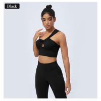 Sudadera Deportiva Para Mujer Con Almohadillas Medio Soporte Hombro Único Yoga Fitness Running Ropa De Gimnasio - details 10